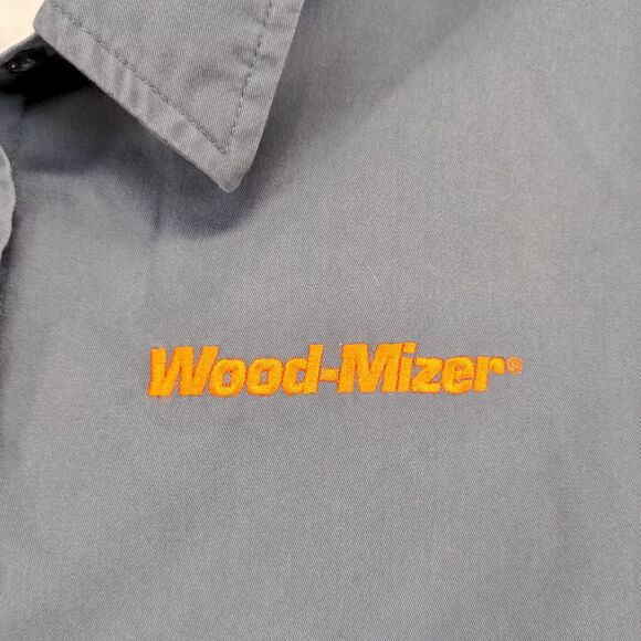 Port Authority Women's Button Front Shirt Gray XL Wood-Mizer Short Sleeve - Picture 5 of 15